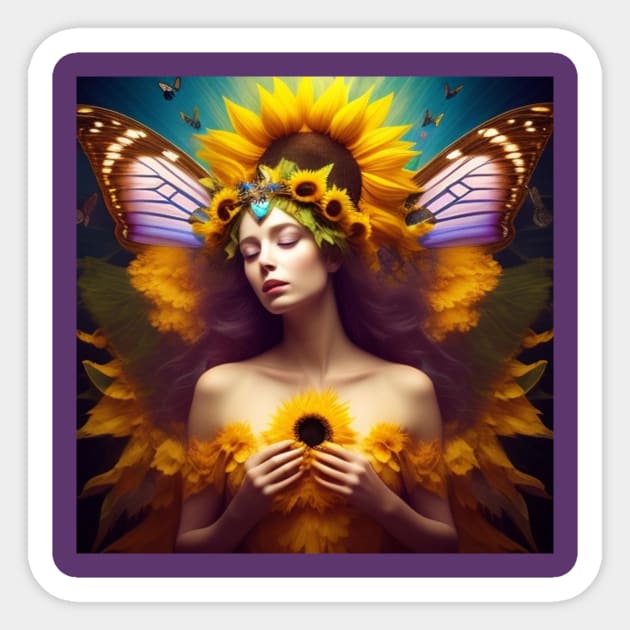 Sunflower Goddess Manifest Sticker by karissabest